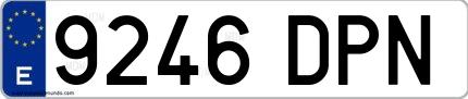 Ejemplo de matrícula española 9246 DPN