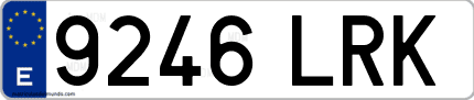 Ejemplo de matrícula de coche ordinaria 9246 LRK