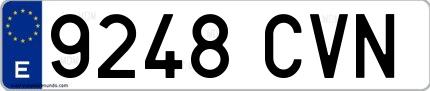 Ejemplo de matrícula española 9248 CVN