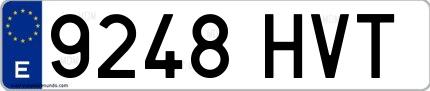 Ejemplo de matrícula española 9248 HVT