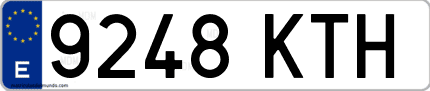 Ejemplo de matrícula de coche ordinaria 9248 KTH