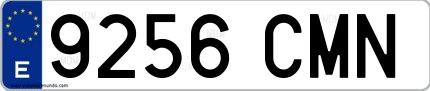 Ejemplo de matrícula española 9256 CMN