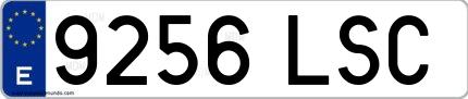 Ejemplo de matrícula española 9256 LSC
