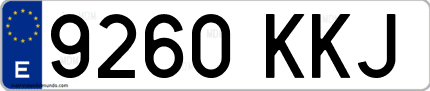 Ejemplo de matrícula de coche ordinaria 9260 KKJ