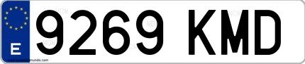 Ejemplo de matrícula española 9269 KMD