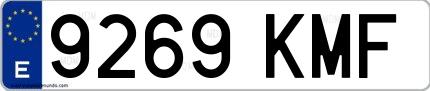 Ejemplo de matrícula española 9269 KMF