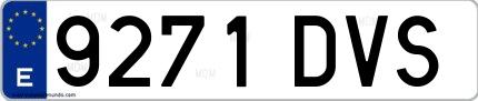 Ejemplo de matrícula española 9271 DVS