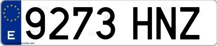 Ejemplo de matrícula española 9273 HNZ