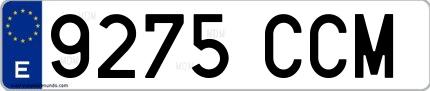 Ejemplo de matrícula española 9275 CCM