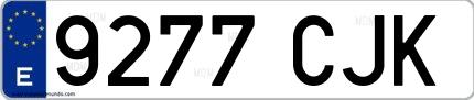 Ejemplo de matrícula española 9277 CJK