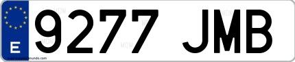 Ejemplo de matrícula española 9277 JMB