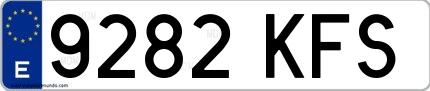 Ejemplo de matrícula española 9282 KFS