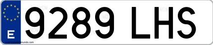 Ejemplo de matrícula española 9289 LHS