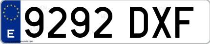Ejemplo de matrícula española 9292 DXF