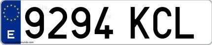Ejemplo de matrícula española 9294 KCL