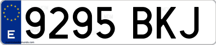Ejemplo de matrícula de coche ordinaria 9295 BKJ