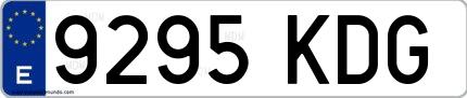 Ejemplo de matrícula española 9295 KDG