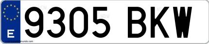 Ejemplo de matrícula española 9305 BKW