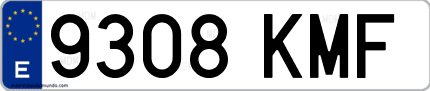 Ejemplo de matrícula de coche ordinaria 9308 KMF