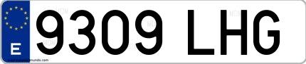 Ejemplo de matrícula española 9309 LHG