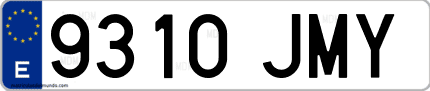 Ejemplo de matrícula de coche ordinaria 9310 JMY