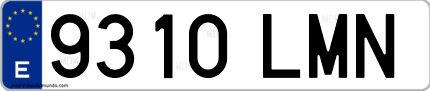 Ejemplo de matrícula de coche ordinaria 9310 LMN