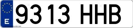 Ejemplo de matrícula española 9313 HHB