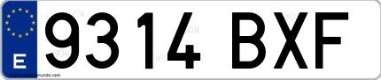 Ejemplo de matrícula española 9314 BXF