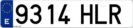 Ejemplo de matrícula española 9314 HLR
