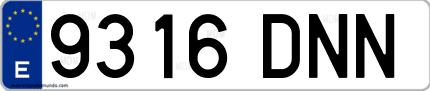 Ejemplo de matrícula de coche ordinaria 9316 DNN