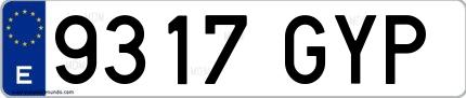 Ejemplo de matrícula española 9317 GYP