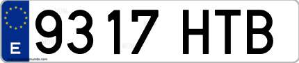 Ejemplo de matrícula de coche ordinaria 9317 HTB
