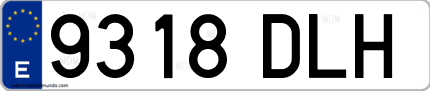 Ejemplo de matrícula de coche ordinaria 9318 DLH