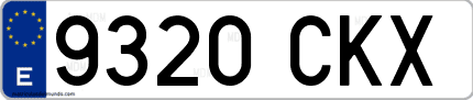 Ejemplo de matrícula de coche ordinaria 9320 CKX