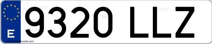 Ejemplo de matrícula española 9320 LLZ