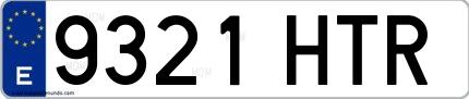 Ejemplo de matrícula española 9321 HTR