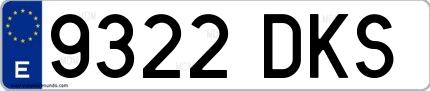 Ejemplo de matrícula española 9322 DKS