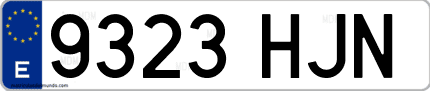 Ejemplo de matrícula de coche ordinaria 9323 HJN