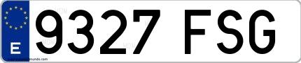 Ejemplo de matrícula española 9327 FSG