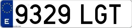 Ejemplo de matrícula española 9329 LGT