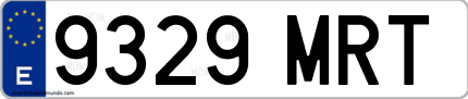 Ejemplo de matrícula de coche ordinaria 9329 MRT