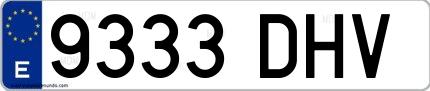 Ejemplo de matrícula española 9333 DHV