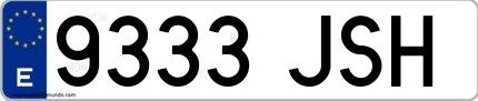 Ejemplo de matrícula española 9333 JSH