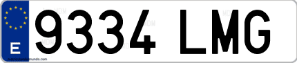 Ejemplo de matrícula de coche ordinaria 9334 LMG