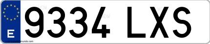 Ejemplo de matrícula española 9334 LXS
