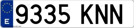 Ejemplo de matrícula española 9335 KNN