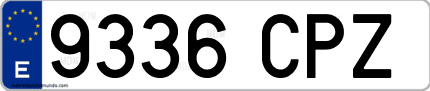 Ejemplo de matrícula de coche ordinaria 9336 CPZ