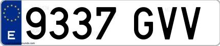 Ejemplo de matrícula española 9337 GVV