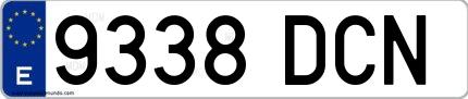 Ejemplo de matrícula española 9338 DCN