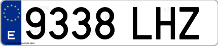 Ejemplo de matrícula de coche ordinaria 9338 LHZ